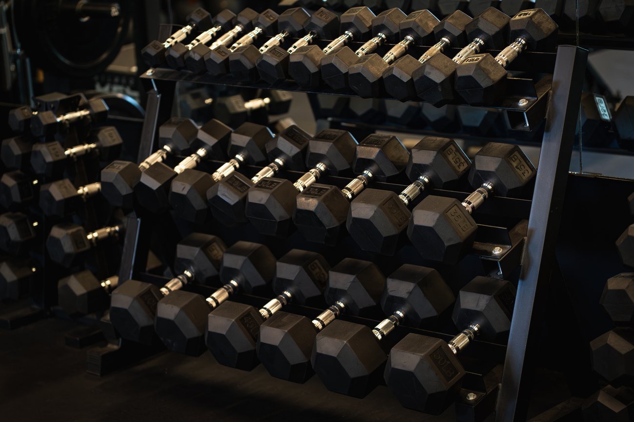Full dumbbell racks at Fitness Covered
