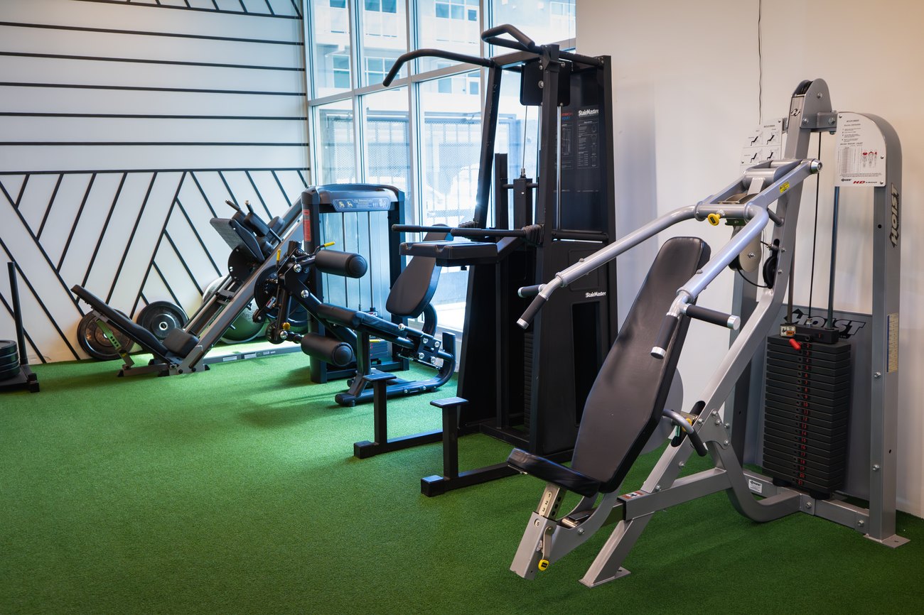 Hoist strength machines and conditioning turf at Fitness Covered